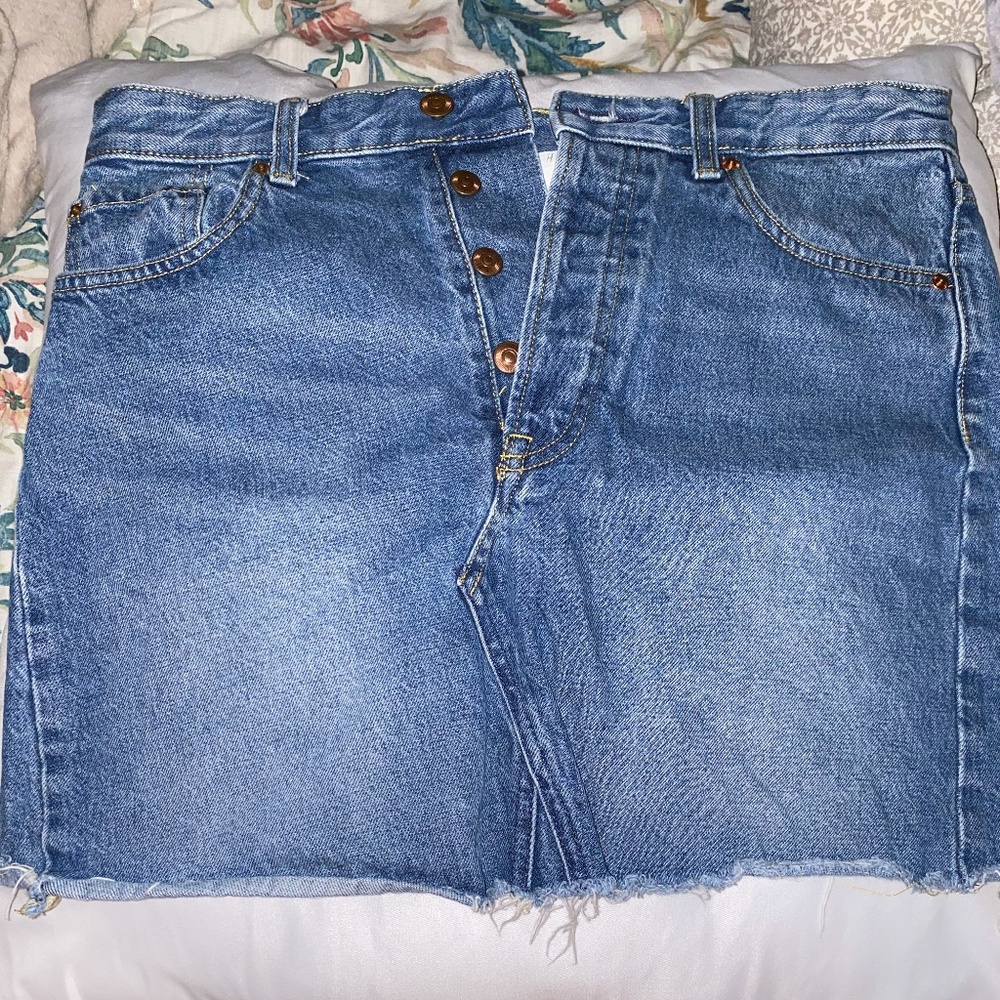 Button up jean skirt
